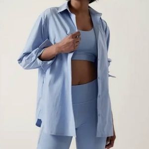 Athleta Light Blue Button Down Shirt